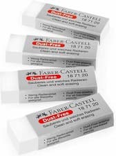 Image of Faber-Castell Dust-Free Eraser - White - Pack of 4