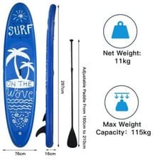 Image of 297cm (10ft) Inflatable Stand Up Paddle Board SUP Surfboard Non-Slip Water Sport