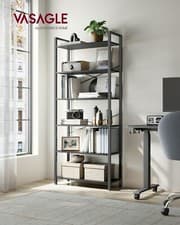 Image of VASAGLE 6-Tier Bookshelf, Bookcase, Shelving Unit, LLS082