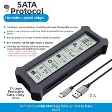 Image of Dual Protocol M2 SSD Enclosure with HD Display USB C 10Gbps Speed for SATA NVMe