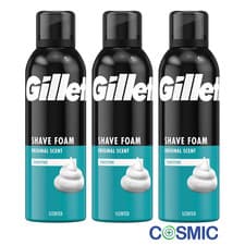 Image of 3 X Gillette Classic Shaving Foam For Mens Sensitive Skin 200ml