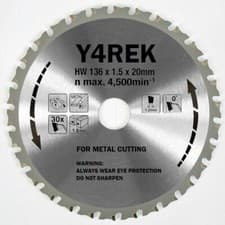 Image of Y4REK 136mm x 20mm x 30T METAL CUT SAW BLADE Replica Makita B-10615 B-33526 .