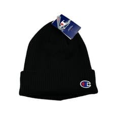 Image of Champion Mens Logo Cuff Ribbed Beanie Black OS