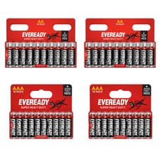 Image of AA / AAA Eveready Super Heavy Duty Zinc Carbon Batteries in Packs of 10 to 100