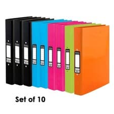 Image of 10 Pack A4 Pukka 2-Ring All Coloured Ring Binders Folder File For Paperwork