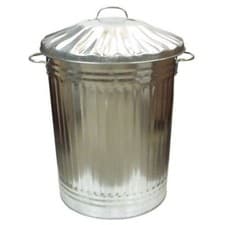 Image of 90L Liter Galvanised Metal Bin Home Garden Rubbish Waste Dustbin Animal Storage