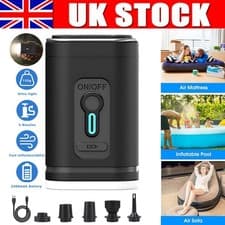Image of Mini Electric Air Pump 4000Pa USB-C Rechargeable Inflator LED Light W/5 Nozzles
