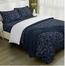 Image of 3D Geometric Duvet Cover Set Microfiber Bedding with Pillowcase Bedroom Decor UK