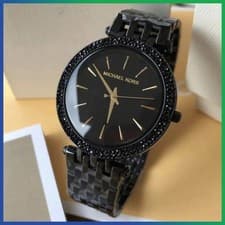 Image of MICHAEL KORS MK3337 Darci Black Dial Stainless Steel Strap Women's Watch 32mm
