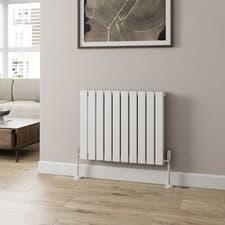 Image of Designer Radiator Horizontal White Flat Panel Rads Double Panel 600x760mm