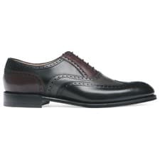 Image of Men Three Tone Black,Brown And Gray Leather Casual Brogue Oxford Wingtip Shoe UK