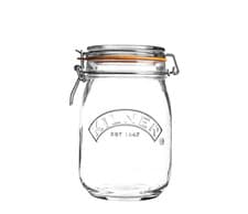Image of Kilner Clip Top Jar 1L Airtight Glass Storage Preserving Fruits Clear New