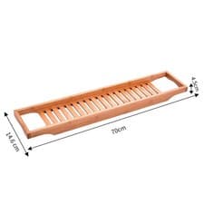 Image of 70CM BAMBOO WOODEN OVER BATH TUB RACK BRIDGE SHELF TRAY STORAGE CADDY