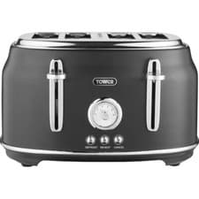 Image of Tower T20065BLK Renaissance 4 Slice Toaster Black