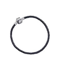 Image of Official Harry Potter Black Leather Slider Charm Bracelet XL 21cm