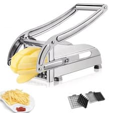 Image of 2-Blade French Fry Cutter Dicer Stainless Steel Potato Vegetable Slicer Chopper