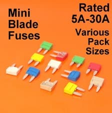 Image of High Quality Mini Blade Fuse Fuses For Car Van Bike - 5A 10A 15A 20A 25A 30A