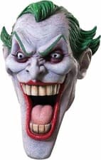 Image of Joker Mask Classic Clown Batman Dark Knight Halloween Adult Costume Accessory