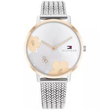 Image of Tommy Hilfiger Women's 2H Silver Tone Stainless Casual Mesh Bracelet Watch 35mm