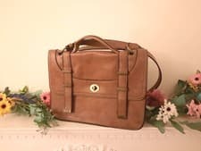 Image of Accessorize Tan Faux Leather Cross-Body Satchel Handbag - New (without tags)