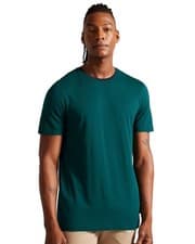 Image of Ted Baker Mens Helpa Short Sleeve T Shirt in Dark Green Size 4  UK Size 40 Large