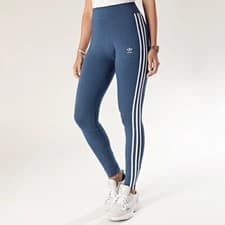 Image of ADIDAS Women's ADICOLOR Sports Blue 3-Stripes FM3286 Gym Leggings BNWT