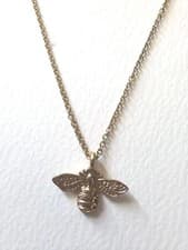 Image of F&F Gold Bee Charm Pendant Fashion Costume Necklace