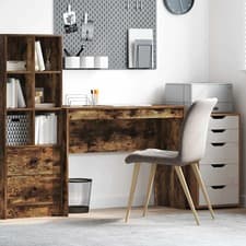 Image of WALPLUS Desk Smoked Oak 100x40x76cm Home Office Writing Study Table