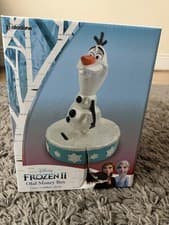 Image of Disney Frozen 2 OLAF MONEY BOX, brand new in packaging, box damaged
