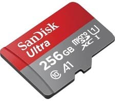 Image of SanDisk Ultra 256GB Class 10 MicroSDXC Memory Card -Original package and adaptor