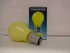Image of Yellow 25W GLS Light Bulbs BC B22 E27 X 2 CROMPTON
