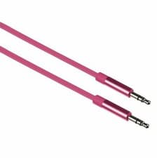 Image of Kitsound 1m 3.5mm Jack to Jack Aux Cable STEREO Audio Auxiliary PC Car Pink