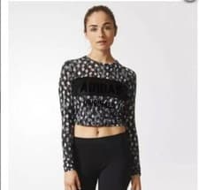 Image of adidas Originals Women's Cropped Long Sleeved Top **Very Rare ** RRP £60 AJ7764