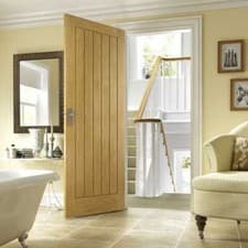 Image of Classic Modern Solid Oak Internal Door Oak Wood Veneer Engineered 1981 x 838mm