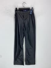 Image of Hollister Black Faux Leather High Waist Straight Leg Trousers W24 - UK 4-6 NEW
