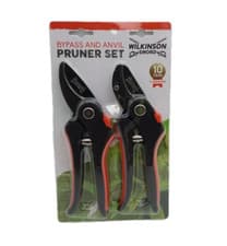 Image of Wilkinson Sword Carbon Bypass & Anvil Pruner Secateurs Twin Pack 1111243W