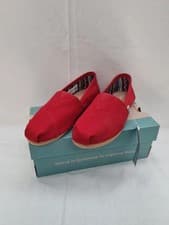 Image of Toms Alpargata Red canvas Shoe Size UK 3 New in Box