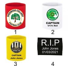 Image of CAPTAIN'S ARMBAND WITH CLUB CREST JUNIOR OR ADULT