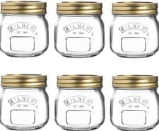 Image of 6 Round Kilner Jars Screw Top 0.25L Glass Preserve Jam Jar With Lid 250ml Small