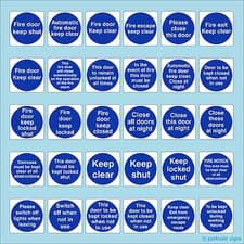 Image of Fire Door Signs / Stickers - Keep Shut, Safety, Keep Clear, Closed, Locked