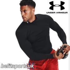 Image of UNDER ARMOUR MENS COMPRESSION BASE-LAYER HEAT GEAR LONG SLEEVE MOCK SKINS BLACK
