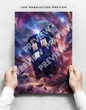 Image of Doctor Who - TARDIS IN FLIGHT - A3 Art Poster