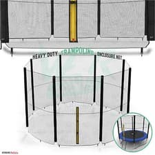 Image of 14FT - 12 Pole Replacement Trampoline Safety Net Enclosure Surround