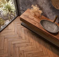 Image of Natural Brown Oak Wood Texture Effect Tiles Porcelain 15×60cm - 1 box: 10 Tiles