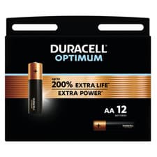 Image of Duracell Optimum AA LR6 MN1500 Alkaline Batteries x 12 **Long Expiry**