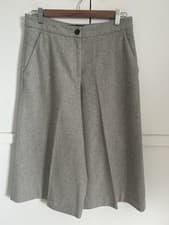 Image of BEAUTIFUL 100 % WOOL VANESSA SEWARD GREY WIDE LEG CULOTTES FRENCH 38 NEW