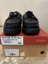 Image of Kickers Junior Boys Black Lace-Up School Shoes Leather, UK Size 3
