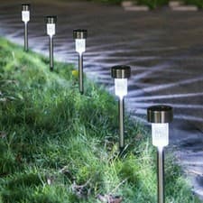 Image of 5/10X Solar Stake Lights Garden LED Lamps Outdoor Patio Lighting Stainless Steel