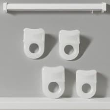 Image of 100x Curtain Track Gliders Hooks, Plastic Curtain Hooks White Hook Rollers Rail