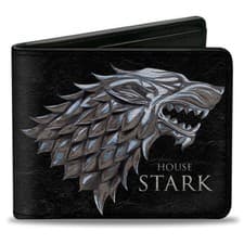Image of Bi-Fold Wallet Game of Thrones HOUSE OF STARK Direwolf Sigil Black/S (US IMPORT)